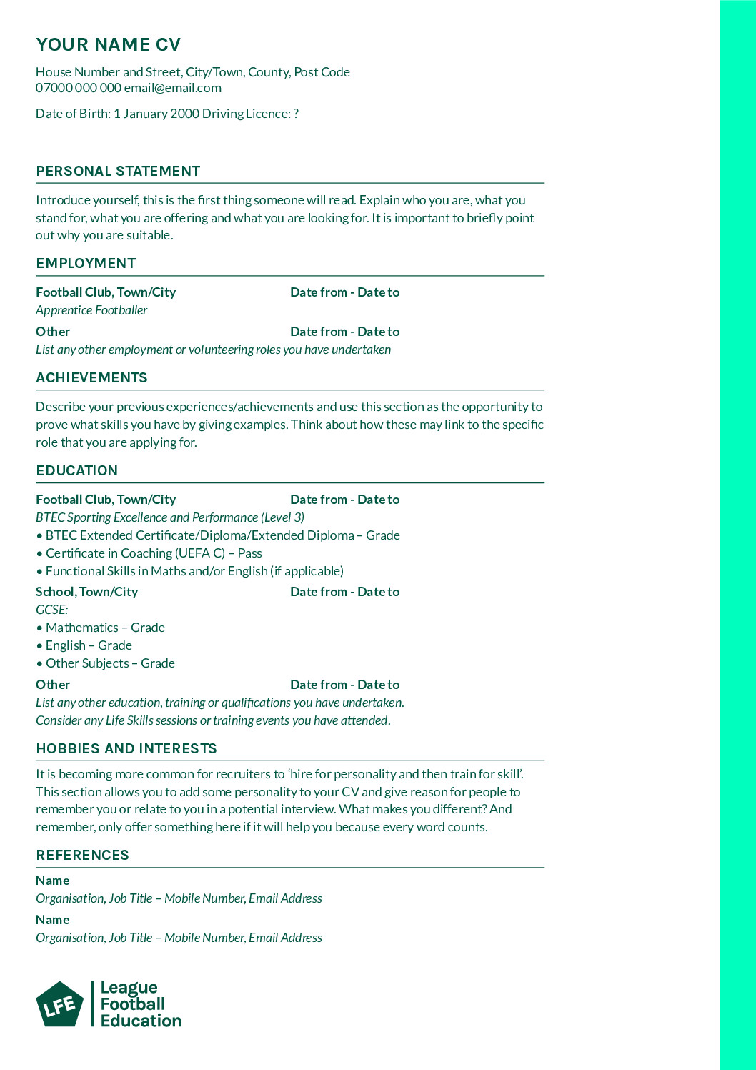 General CV Template