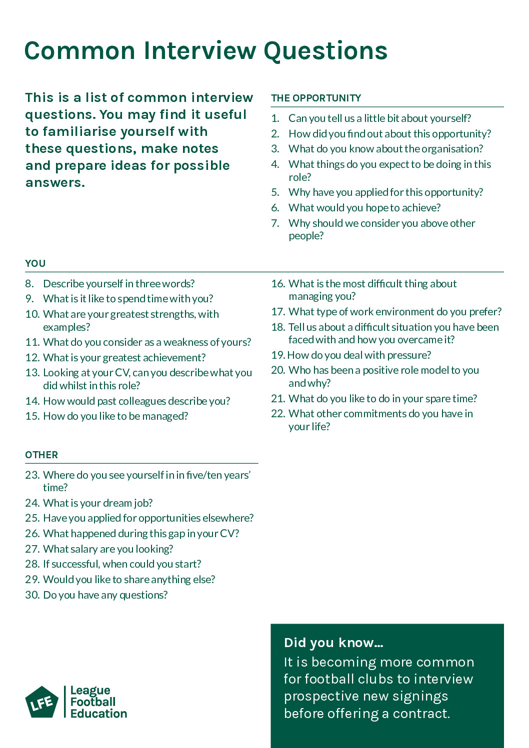 Interview Questions